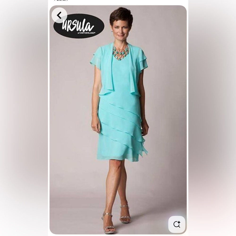 Elegant Aqua Layered Dress